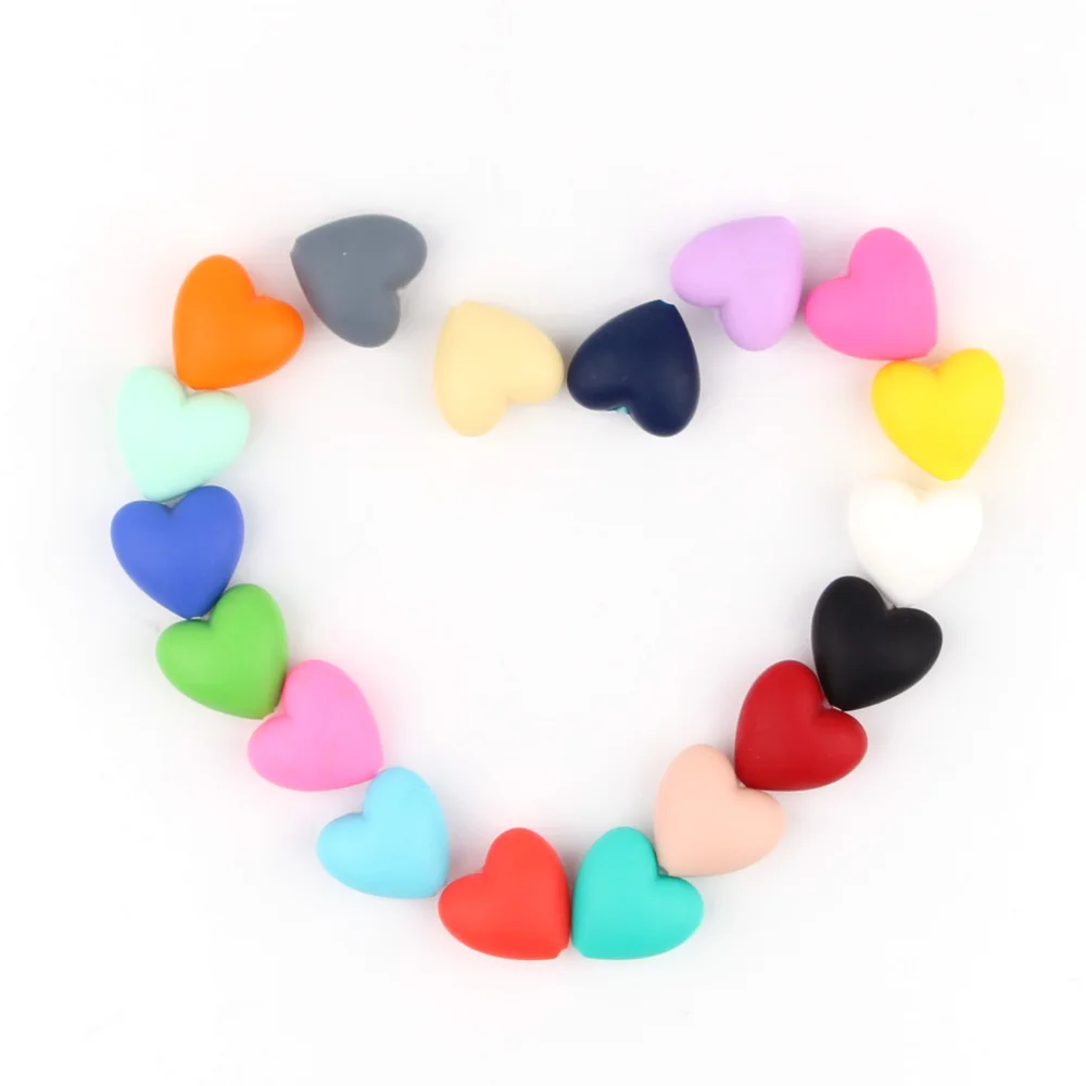 Силиконовые бусины в форме сердца 20 мм без бисфенола А | Мать и ребенок