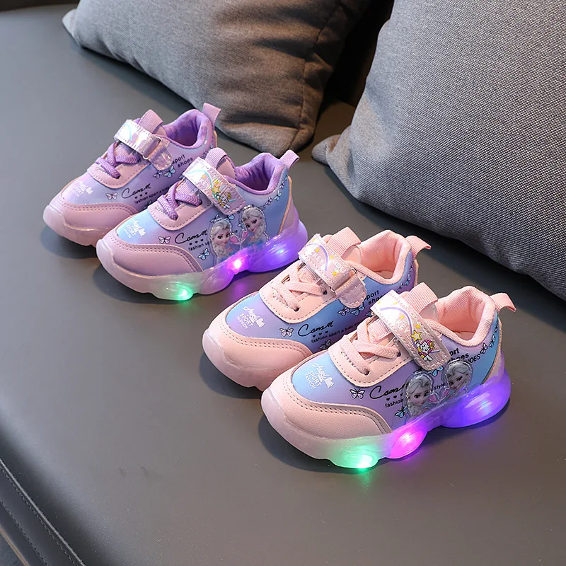 

Size 22-31 Pink Girls Glowing Shoes For Children Non-slip Kids Toddler Sneakers For Child Baby Luminous Shoes With LED Sneakers