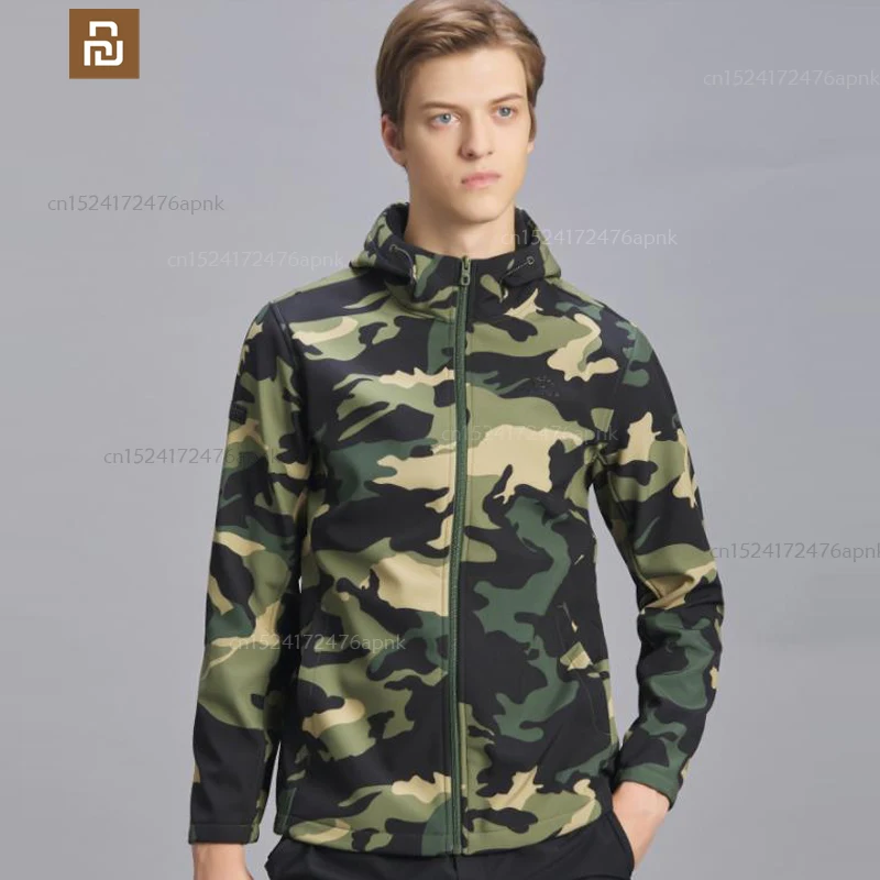 

Камуфляжная куртка youpin, мягкая куртка, Мужская бархатная Толстая теплая ветрозащитная кардиган, камуфляжная куртка с капюшоном