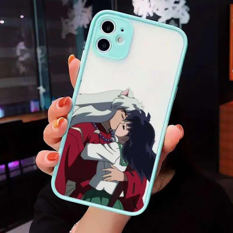 

Inuyasha anime Sesshoumaru Higurashi Kagome Phone Cases matte transparent For iphone 7 8 11 12 plus mini x xs xr pro max cover