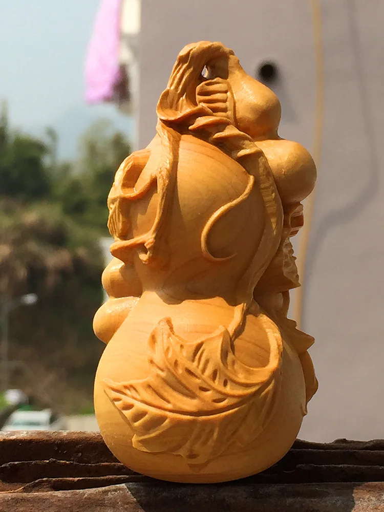 Boxwood Carving Gourd Cultural Games Handpieces Car Pendants Wood Crafts And Decorations | Дом и сад
