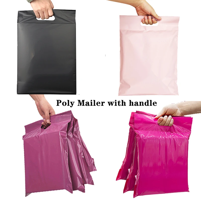 

10pcs Portable Purple Tote Express Courier Pouches Self-Sealing Adhesive Thick Poly Envelope Plastic T-shirt Gifts Mailing Bags