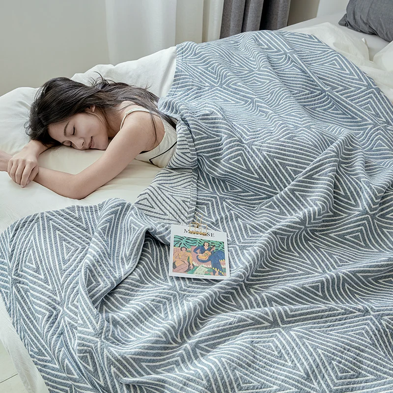 

Decorative Sofa Bed Throw Blanket Pure Cotton Gauze Summer Quilt Multicolor Double Bedspreads Cover Blankets 150/230*200cm