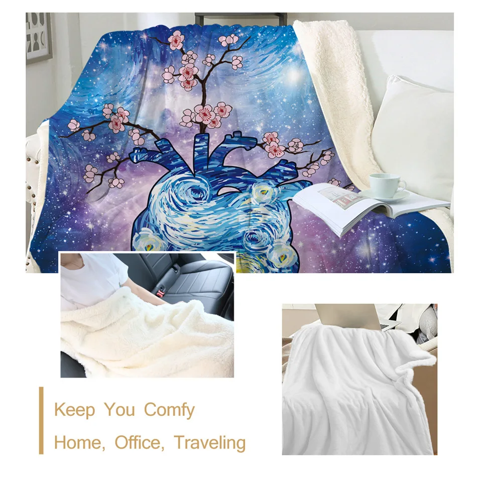 Постельные принадлежности одеяло с сердечками покрывало рисунком звездного