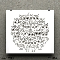 zhuoang big eyes owl clear stamps for diy scrapbookingcard making decorative silicon stamp crafts