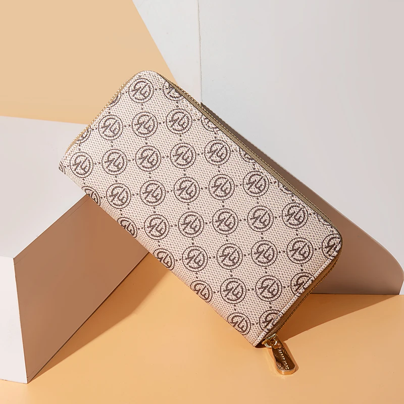 MARRY KORS, женские кожаные кошельки на молнии, бежевый карман для телефона, кошелек, держатель для карт, Женский Длинный кошелек, портмоне, держатель для карт, клатч