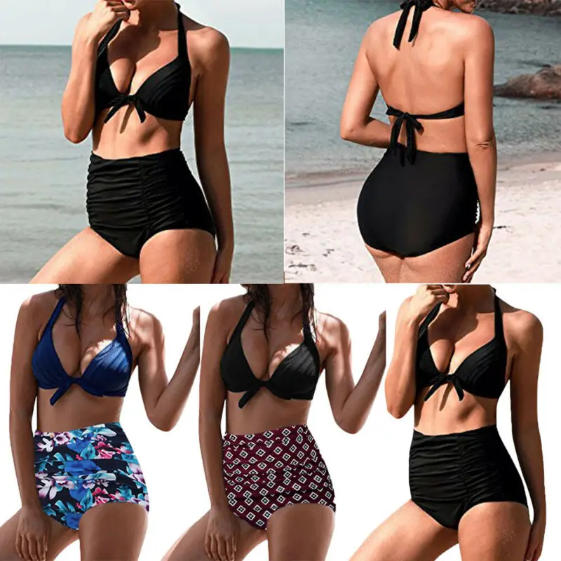 

Beach Style High Waist Bikini Set Push-Up Padded Swimwear two piece Swimsuit