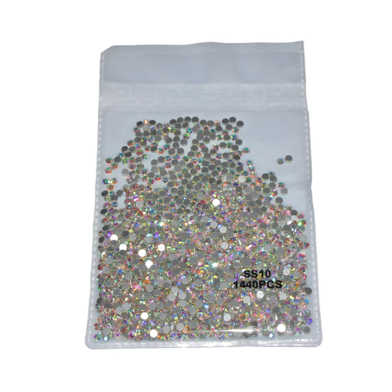 

Super Glitter SS3-S10 Rhinestones for Nails Crystal AB 3D Non Hotfix Flatback Glass Strass Nail Art Rhinestone Decorations