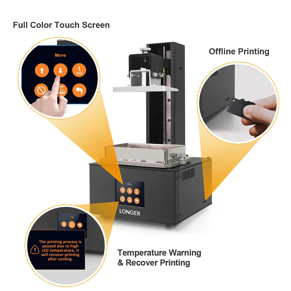 Удлиненный оранжевый 10 ЖК-полимерный 3D принтер металлическая Матрица для тела