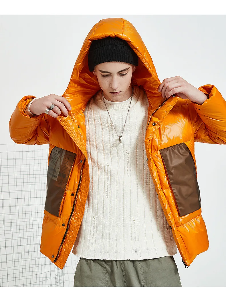 Мужской пуховик с капюшоном толстый теплый Повседневный свободный