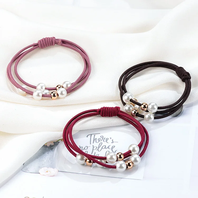 1 шт. аксессуары для волос жемчуг эластичные резинки кольцо головной убор девушка