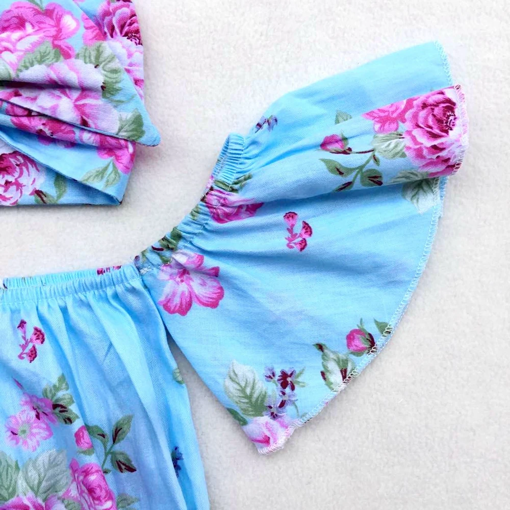 Комбинезон с открытыми плечами для маленьких девочек Одежда Детский комбинезон