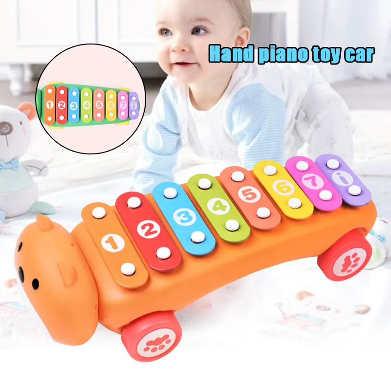 

Hot Selling Children Knock on Piano Keyboard Cartoon Animal Shaped Hand Buggy Kid Music Educational Toy LBV