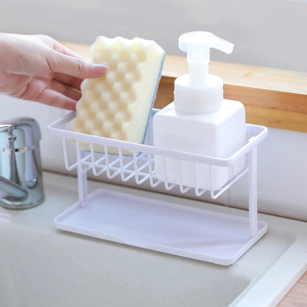 

Plastic Storage Drainage Rack Sponge Holder Soap Drain Storage Rack Sink Soap Sponge Organizer Bathroom Kitchen Tool