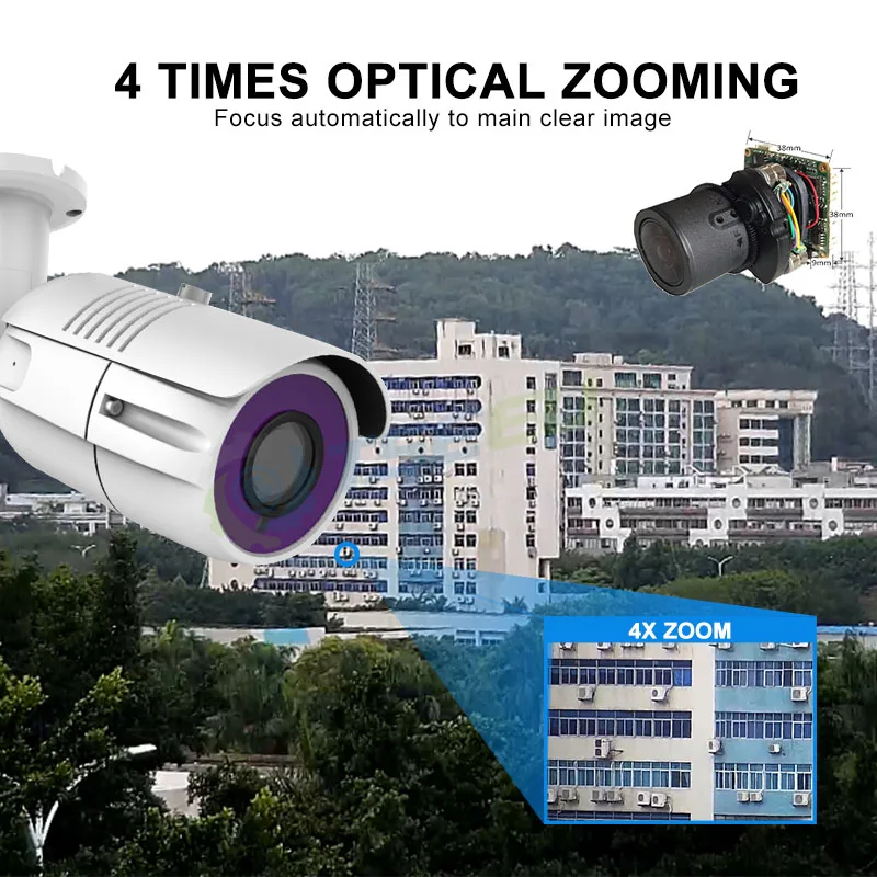 5MP H.265 2 8 ~ 12 мм 4xzoom sony металлический Водонепроницаемый совместим с Hikvision NVR Дана