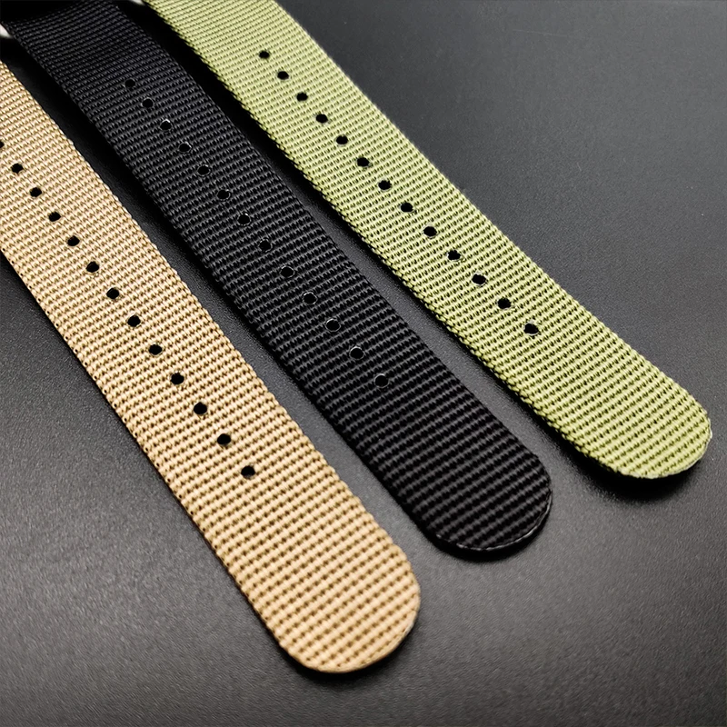 nylon straps 20mm 22mm Nylon Watch Band Strap Zulu strap watch strap ring buckle 280mm Watchband Steel diving strap