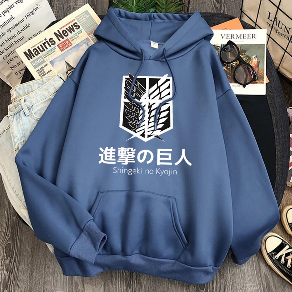 

Shingeki no Kyojin Attack on Titan Hoodies Man Long Sleeve Pocket Casual Sweatshirts Homme Autumn Spring Warm Fleece Hoody Black