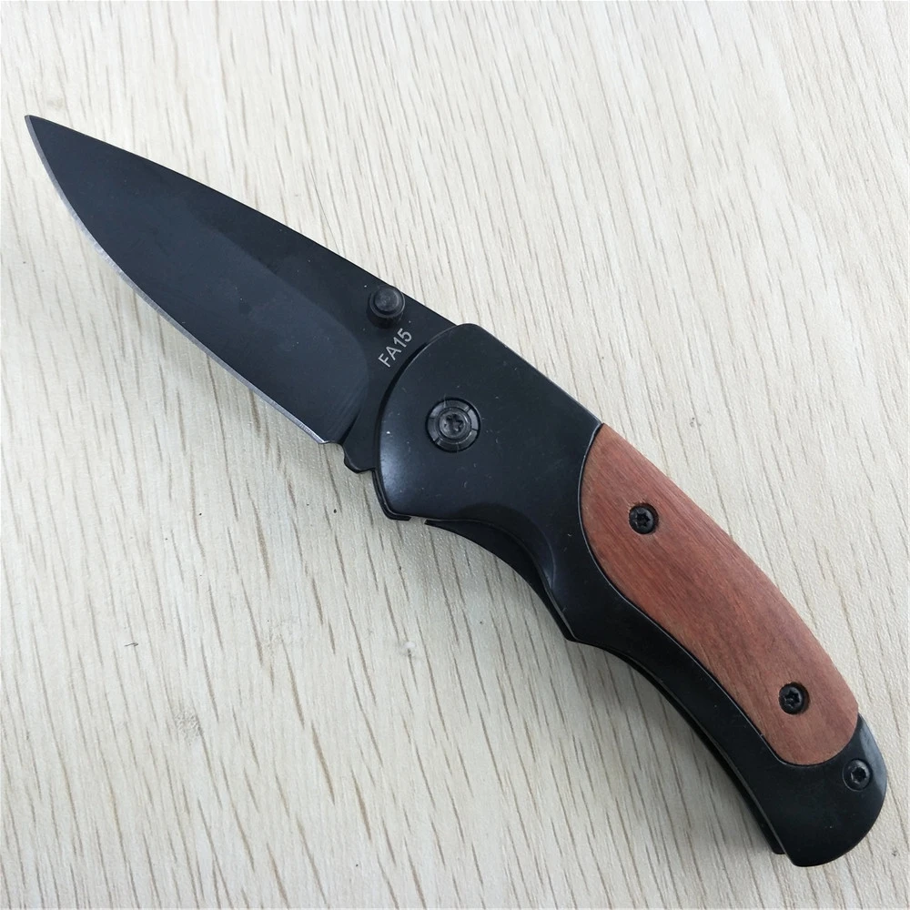 Тактический нож высокой твердости 5CR15MOV Лезвие сталь + деревянная ручка складной