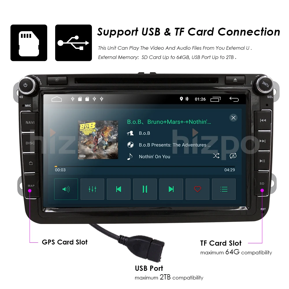 Hizpo 2 DIN Android автомобильный Радио стерео плеер магнитофон для Skoda Octavia 2009-2012 Fabia Roomster