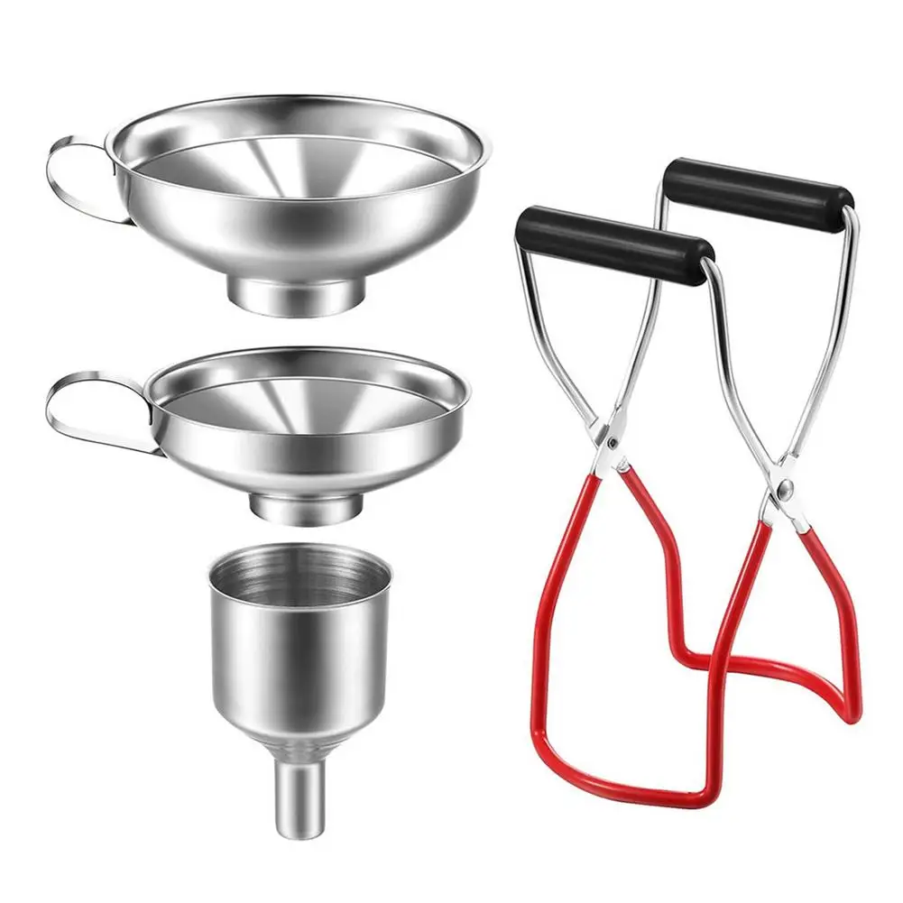 

Stainless Steel Funnel Kitchen Oil Liquid Funnel Metal Funnel Filter Wide Mouth Funnel For Canning Kitchen Tools