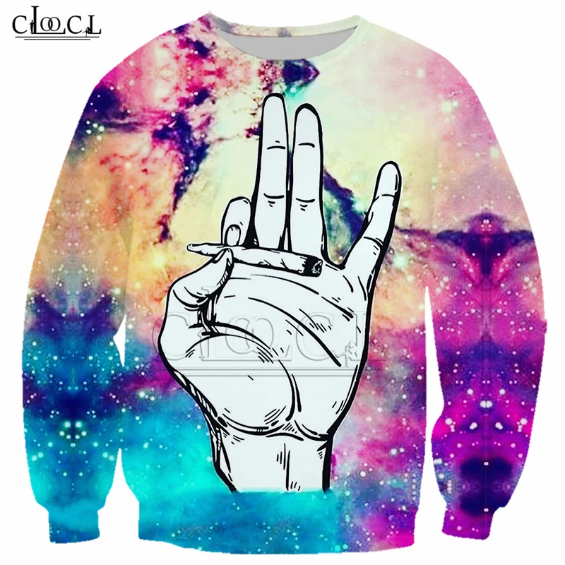 Цветная Звездная Пальма рук Дымчатая футболка для мужчин/женщин с 3D принтом