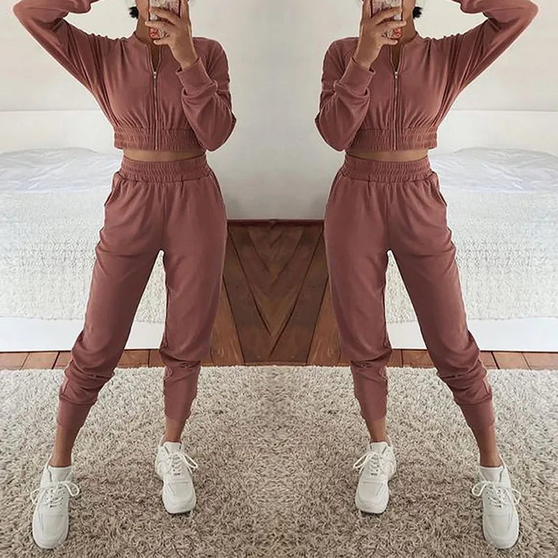 

Women Plus Size Tracksuit Two Piece Set Casual Sport Suit Womens 2 Piece Sets Sportswear 2021 Zipper Tracksuit Female