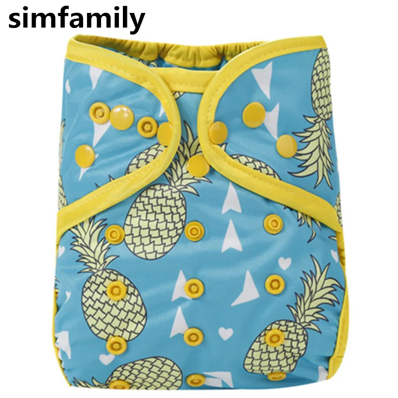 

[simfamily]1PC Washable Cloth Diaper Cover Adjustable Double Gusset Reusable Simfamily cloth diapers fraldas Nappy Suit 3-15kgs