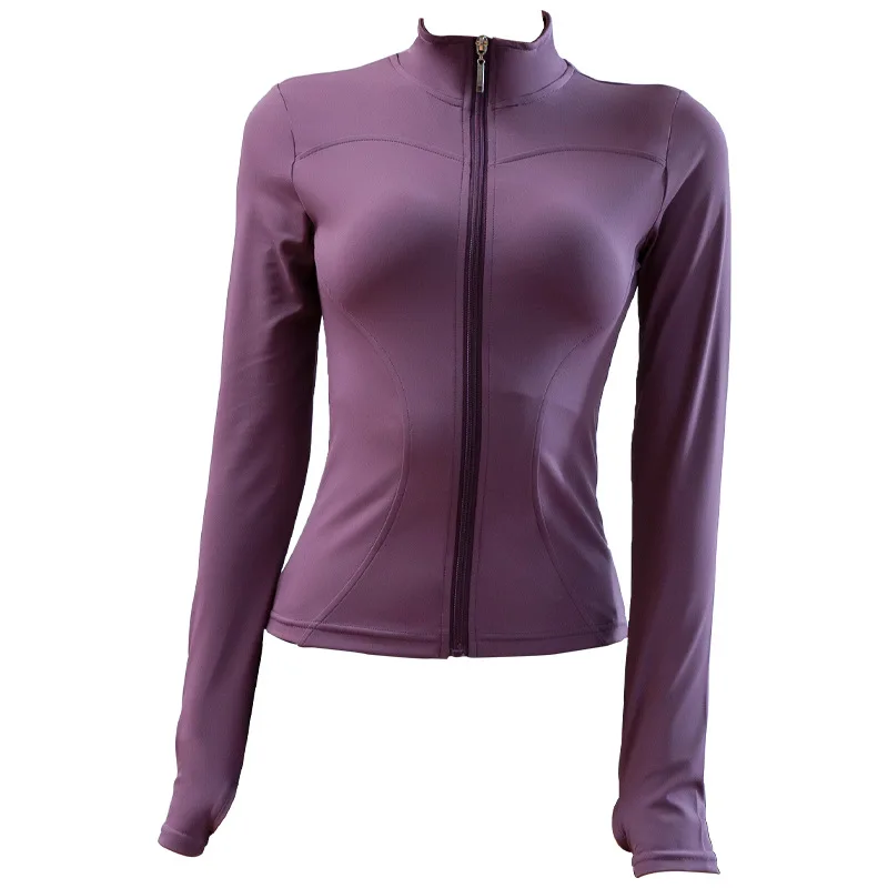 

Women's tight-fitting quick-drying long-sleeved workout clothes jacket zipper cardigan running jacket yoga clothes