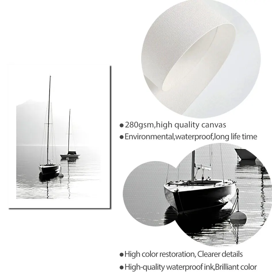 Постер с парусными лодками холст алоэ картина на стену в скандинавском стиле