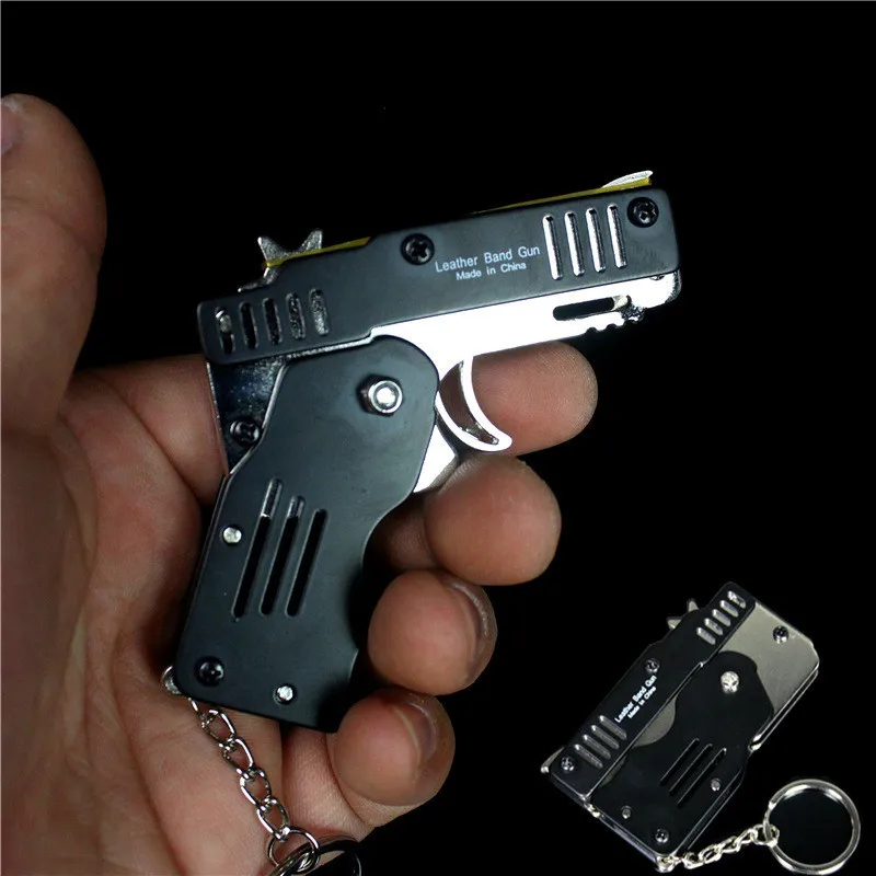 Складной мини-брелок с кольцом для ключей металлическое ружье шестью разрывами