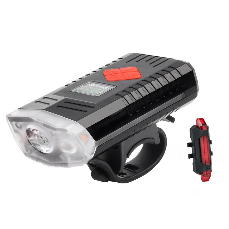 

USB Перезаряжаемые велосипед светильник с колокольчиком, 1200 мА/ч, 1000 люмен супер яркий велосипедный светильник, IPX4 Водонепроницаемый светоди...