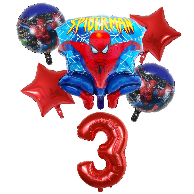 Воздушные шары Spider Superhero Man Foil Balloons Air Globos Avengers для детского праздника 1, 2, 3, 4, 5 лет, украшение для дня рождения и вечеринки, игрушка для детей на Baby Shower.