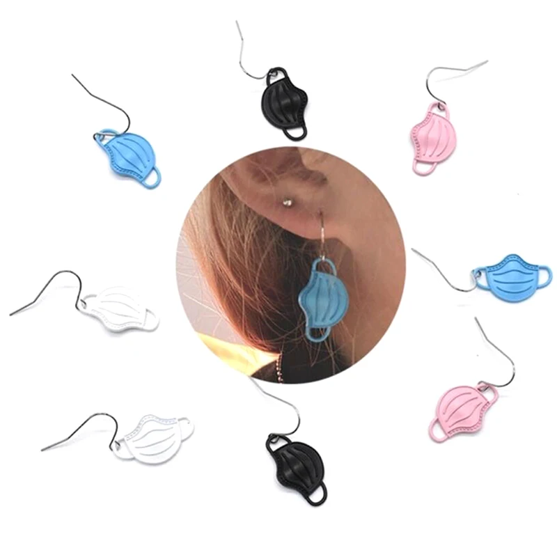 

New Arrival Fashion Colorful Face Mask Shape Drop Earrings For Women Girls Geometric Dangle Earrings Jewelry