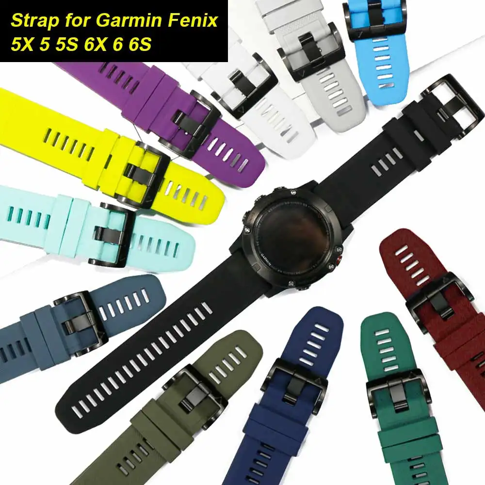 

26 22 20 мм наручных для наручных gps-часов Garmin Fenix 5X, 5X 5S 3 3 HR для Fenix 6X 6 6S часы, быстросъемный силиконовый легко регулируемый наручный ремешок для ...