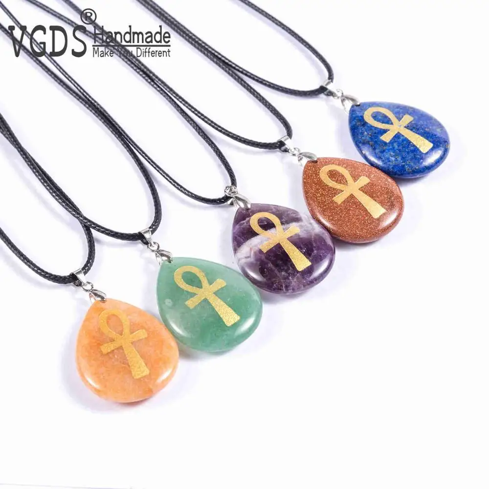 Кулон в виде креста вампира Ankh ожерелье из египетского природного хрусталя