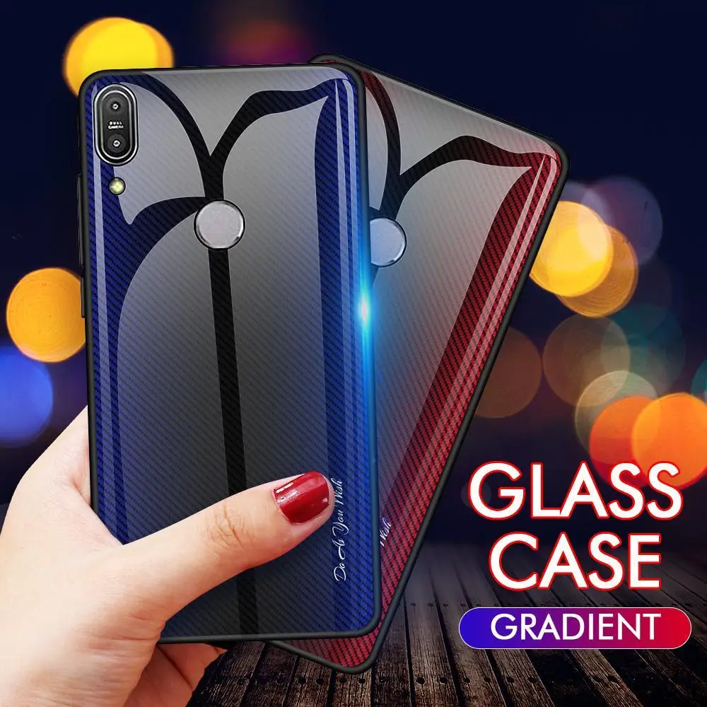 Чехол с градиентными цветами из закаленного стекла для Asus Zenfone Max Pro M1 ZB601KL ZB602KL