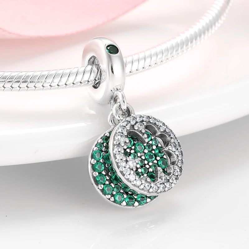 Горячая Распродажа 100% 925 пробы серебро все возможно зеленый и прозрачный CZ Клевер