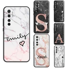Персонализированный мраморный чехол с инициалами для Xiaomi Mi 11 Lite Mi 12 11T Pro, чехол для POCO X3 Pro GT F1 F3 M3 M4 X4 Pro