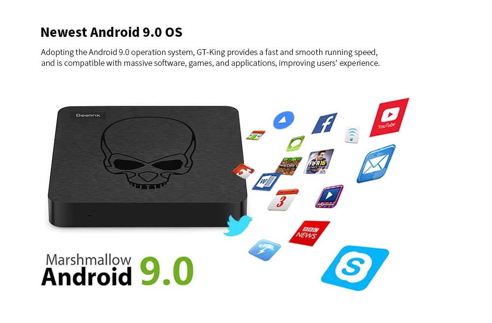 Beelink GT-King Android 9,0 tv Box Amlogic S922X 4 Гб LPDDR4 64 Гб rom 2,4G+ 5,8G WiFi BT 4,1 4K 2,4G голосовой пульт дистанционного управления