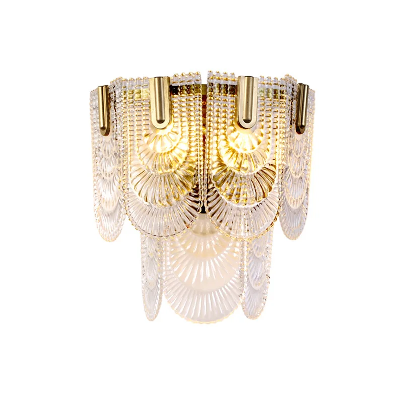 

Postmodern Creative Home Living Room Luxury Sconce Golden Crystal Wall Lamp Fashion Hotel Bedroom Bedside Lights