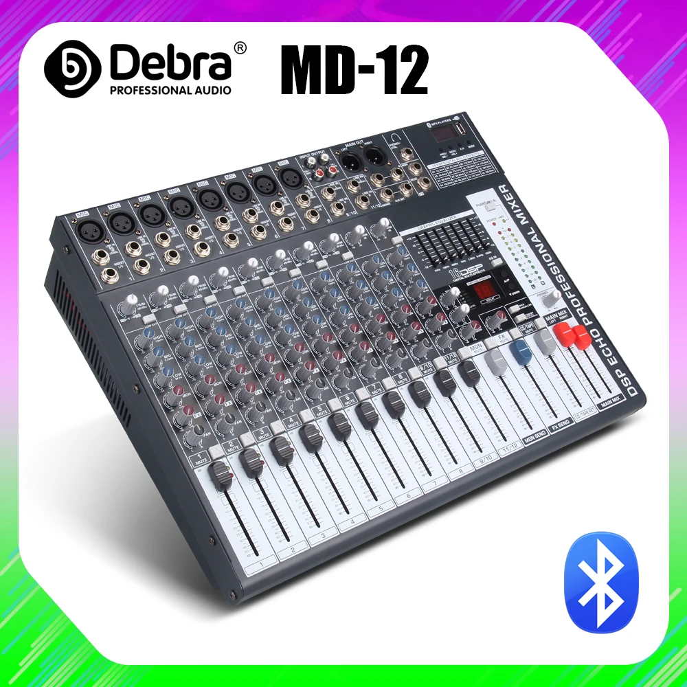 Хорошее качество чистый звук! 12 микшер каналов цифровой аудио dj контроллер с 48 в