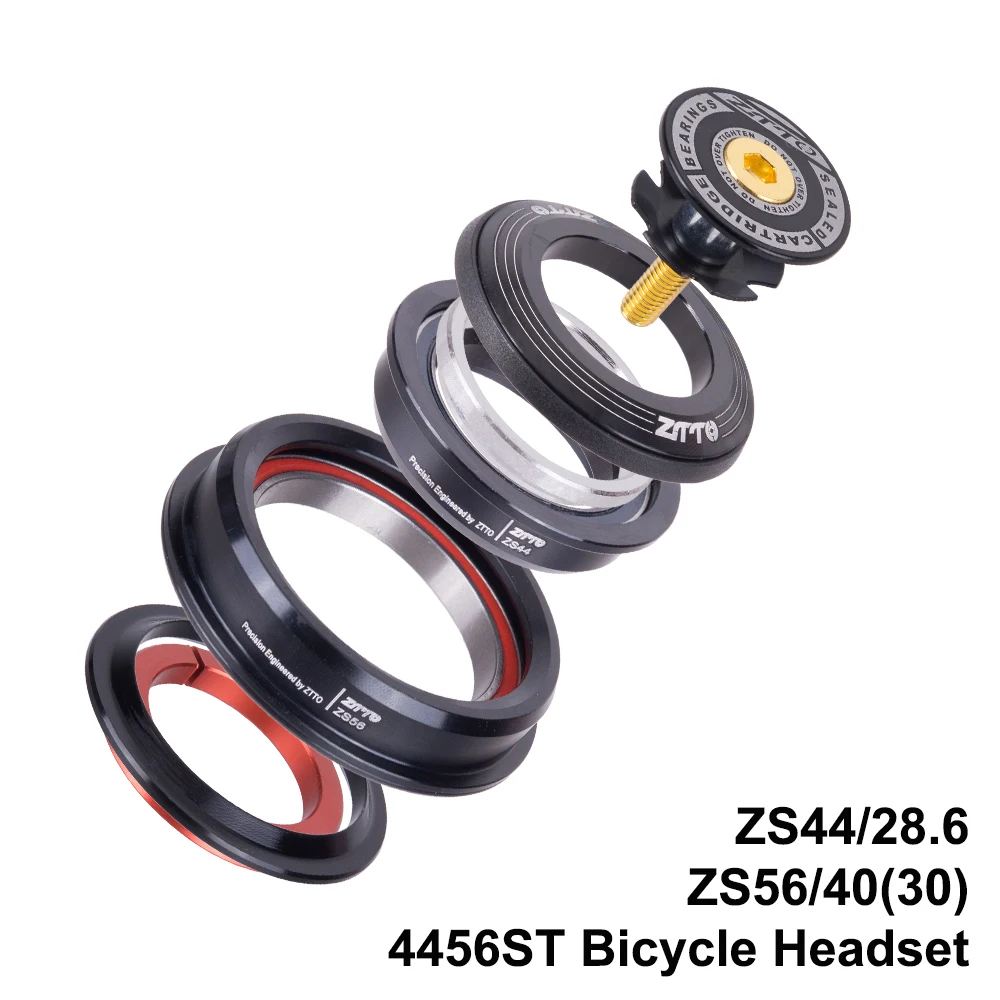 

ZTTO 4456ST Bicycle Internal Headset 44mm 56mm MTB Threadless Sealed Bearing 45 Degree ZS44 ZS56 Tapered Straight Fork Steerer