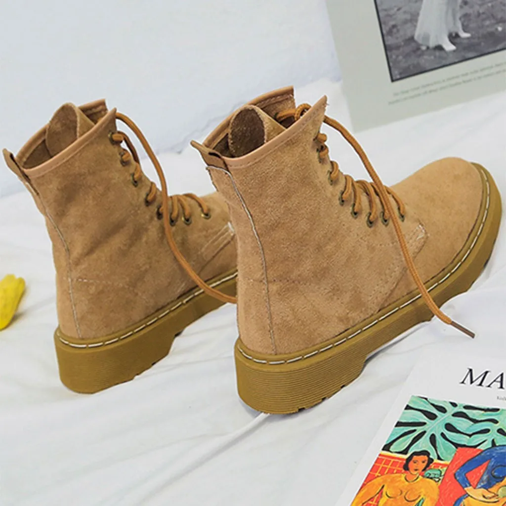 SAGACE ботинки коллекция 2019 года женская модная обувь из флока Прошитые Ботинки martin