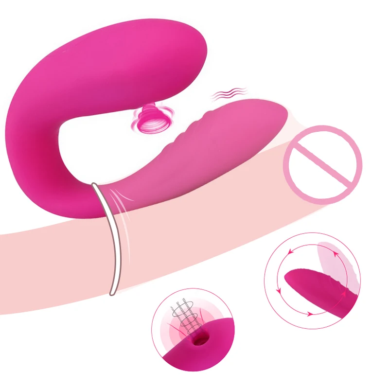 Эротический фаллоимитатор вибратор на присосках для клитора Минет язык