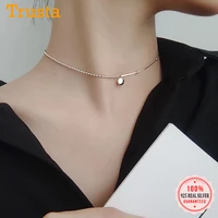 trustdavis authentic 925 sterling silver fashion simple bead snake letter lucky choker necklace birthday gift jewelry yq156