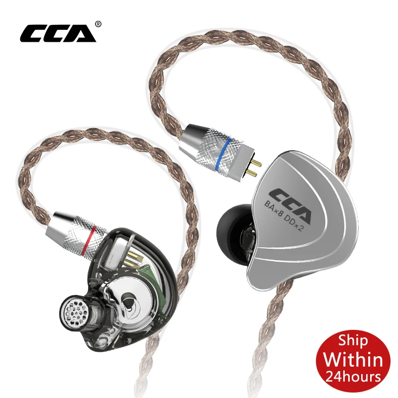 Наушники-вкладыши CCA C10 4BA + 1DD с 5 драйверами гибридные Hi-Fi наушники для диджея бега