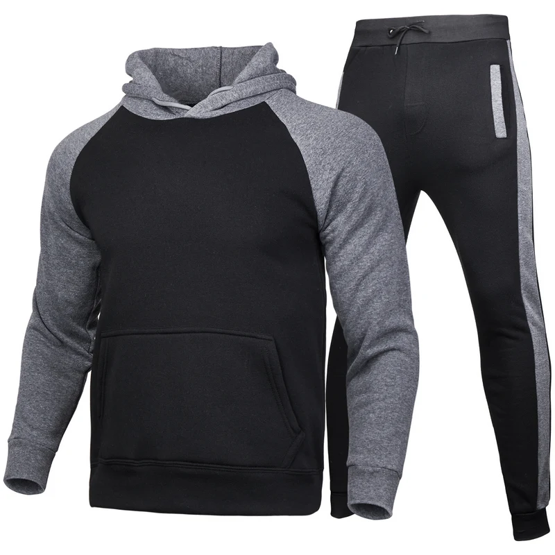 

Casual Tracksuit Men 2 Pieces Sets Hooded Sweatshirts Spring Men's Clothes Pullover Hoodies Pants Suit print Men's Hoodie