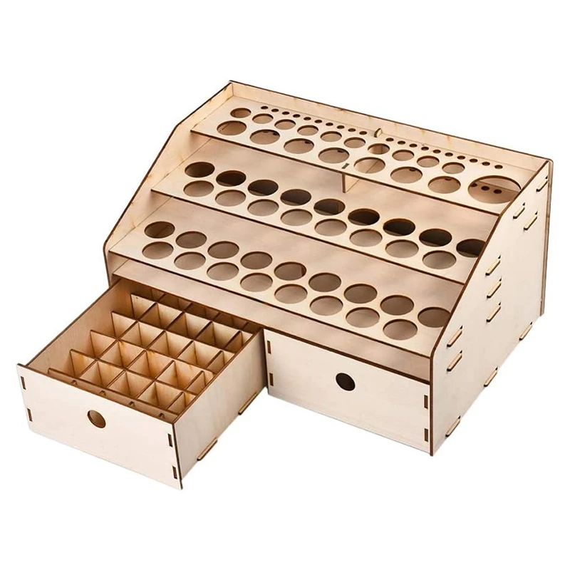 Wooden Paint Rack Stand Pigment Ink Bottle Tool Storage with Cabinet Holder Organizer | Канцтовары для офиса и дома