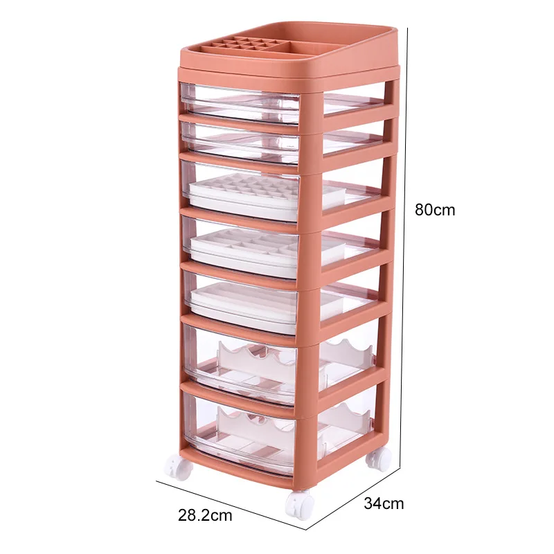 CNCF Store-caja de almacenamiento de cosm&eacute;ticos, organizador de escritorio, joyer&iacute;a, esmalte de u&ntilde;as, maquillaje, contenedor de cajones-2