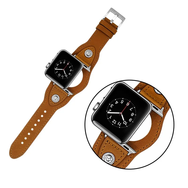 Correa De Cuero Retro Para Apple Watch, Pulsera Retro De Cuero Genuino De 44 Y 40mm, 38 Y 42mm Para Iwatch Series 5/4/3/2